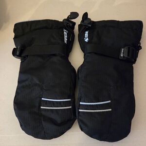 Black Snow Mittens with Reflective Stripes